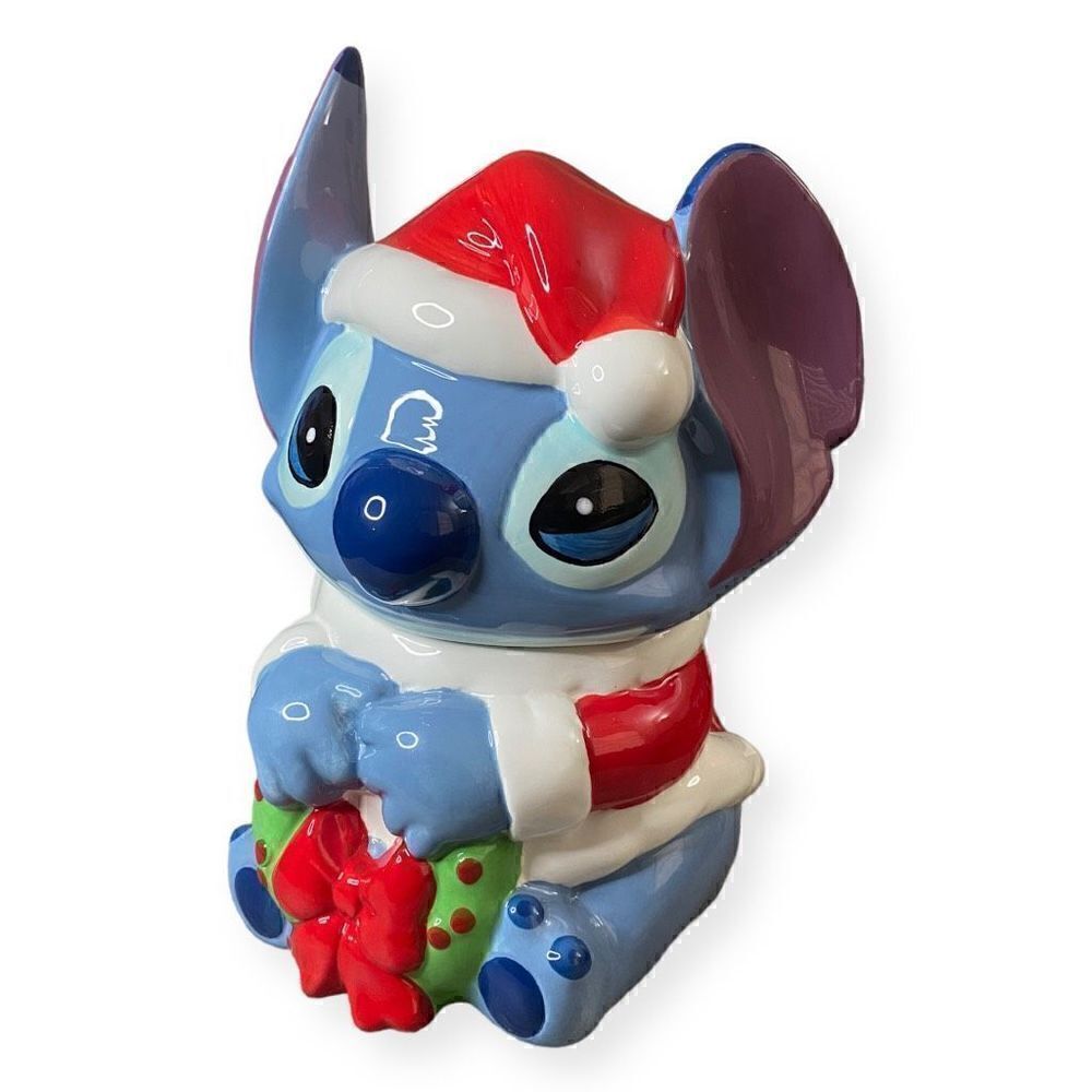 Disney Holiday Stitch Christmas Cookie Jar Stitch from Lilo & Stitch New (b)